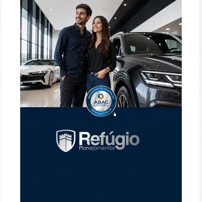 Conquista do veículo — casal em concessionária